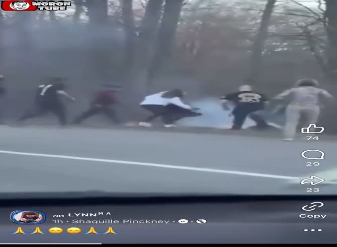 Video :After an accident in Boston, a motorcyclist was set on fire